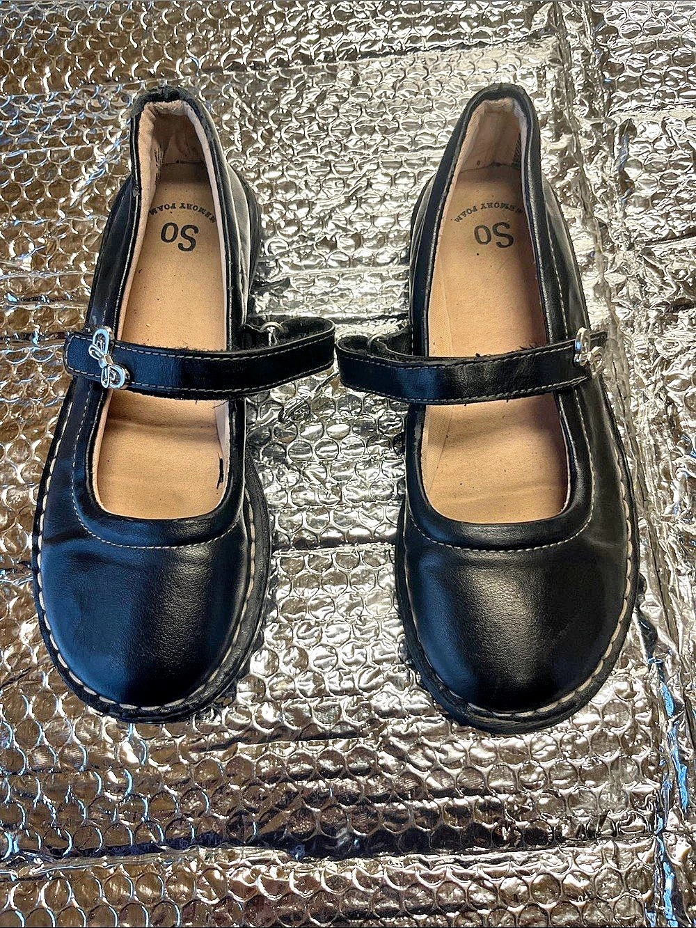 SO Black Mary Jane Flats
